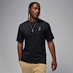 ★Nike★ Jordan Brooklyn T-Shirt M Black Sail HQ8925010 HQ89 Nike Jordan Brooklyn Men's T-Shirt Black Sail HQ8925-010 US